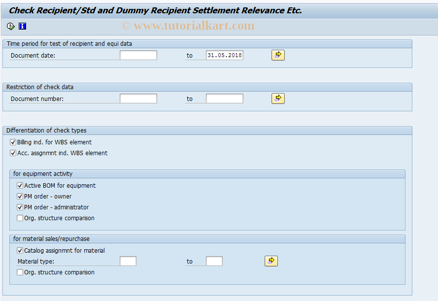 SAP TCode J4G1 - Check Settlement Data for Recipient