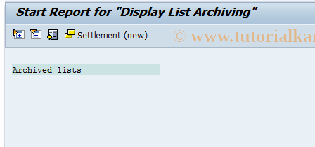 SAP TCode J4GV - Archive Lists