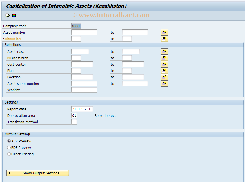 SAP TCode J5KFHLFNMA1 - Acceptance of Intangible Assets