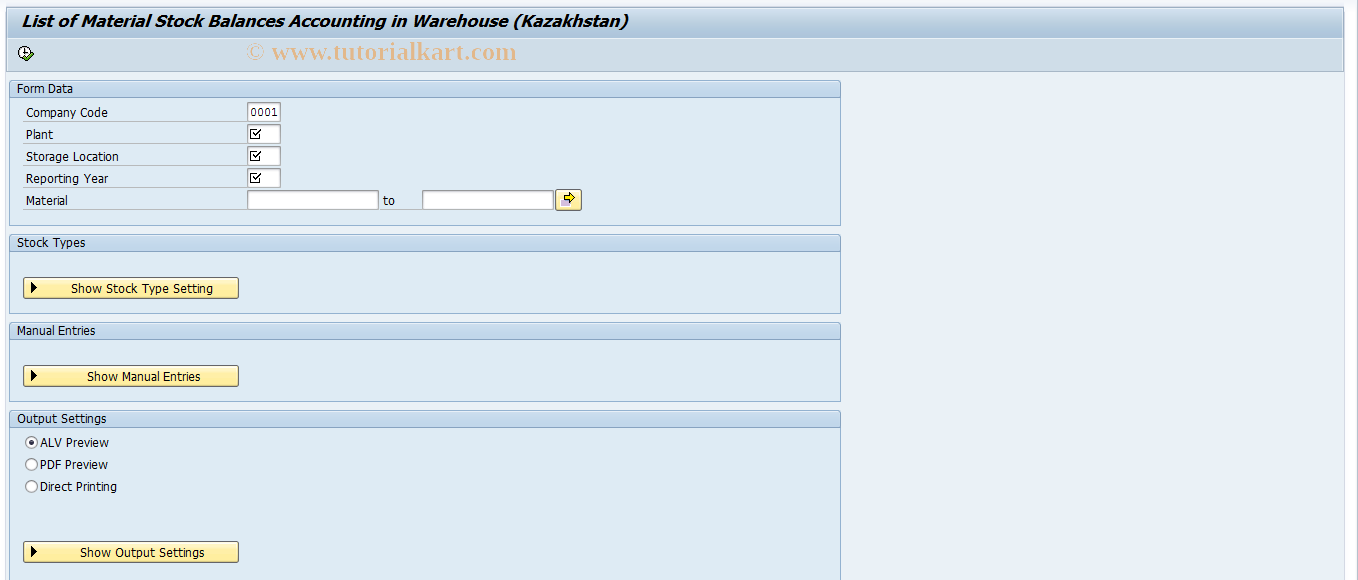 SAP TCode J5KMHLFTMZ7 - Material Stock Balances