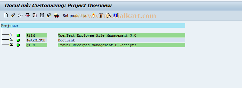 SAP TCode J6NP - DocuLink: Customizing