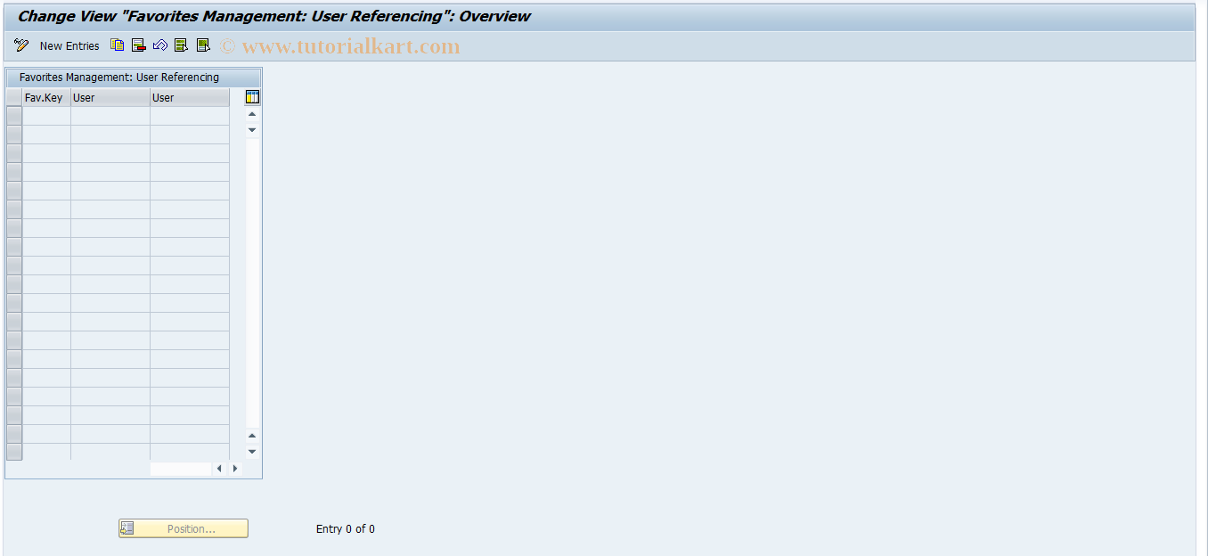 SAP TCode J7LFAVOURITE3 - Favorites Management Referencing