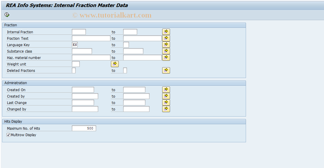 SAP TCode J7LISF - REA Info System Fraction Master Data