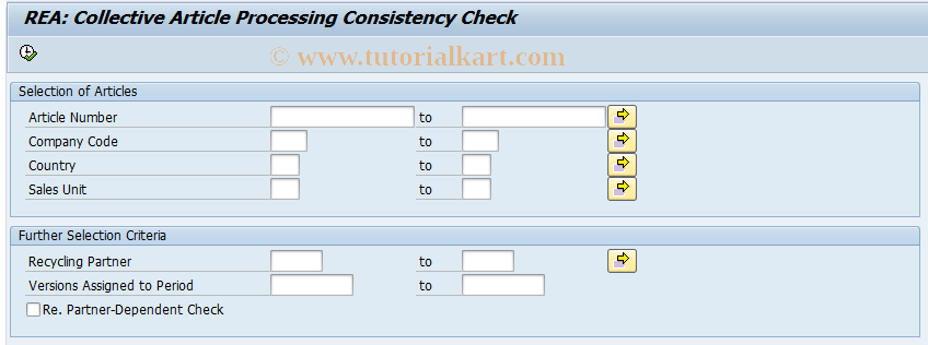 SAP TCode J7LKC - Article Consistency Check