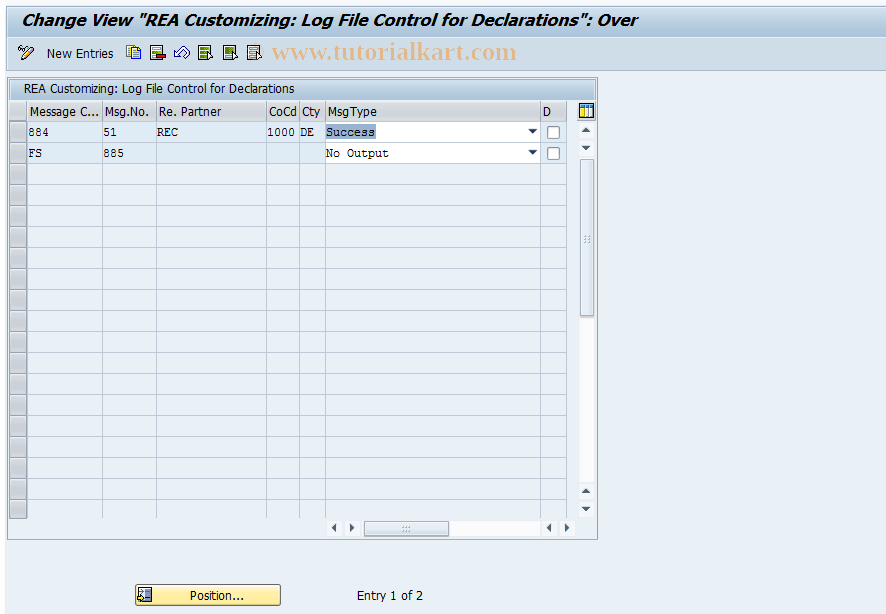 SAP TCode J7LRKPD11000186 - IMG Activity: J_7L_REA_LOGFILE