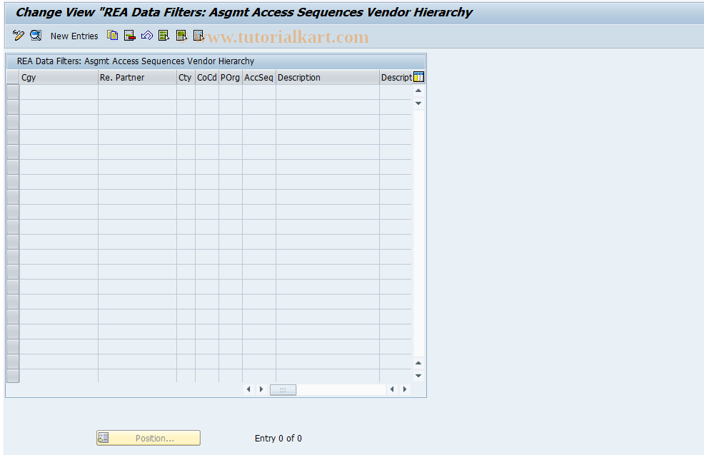 SAP TCode J7LRKPD11000187 - Data Filter Assgmt Access Seq. Vend.