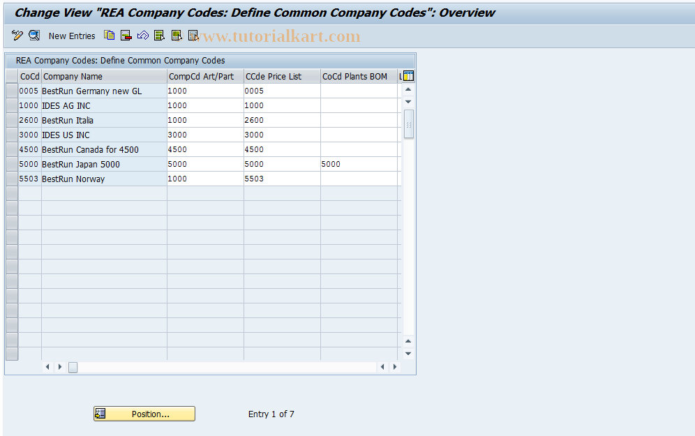 SAP TCode J7LRRE711000113 - IMG Activity: J_7L_REA_GEMBUCHKR