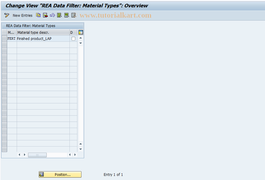 SAP TCode J7LRRE711000119 - IMG Activity: J_7L_REA_MATERIALART