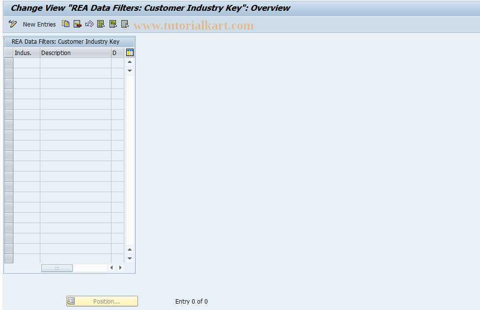 SAP TCode J7LRRE711000136 - Data Filters Customer's Industry Key