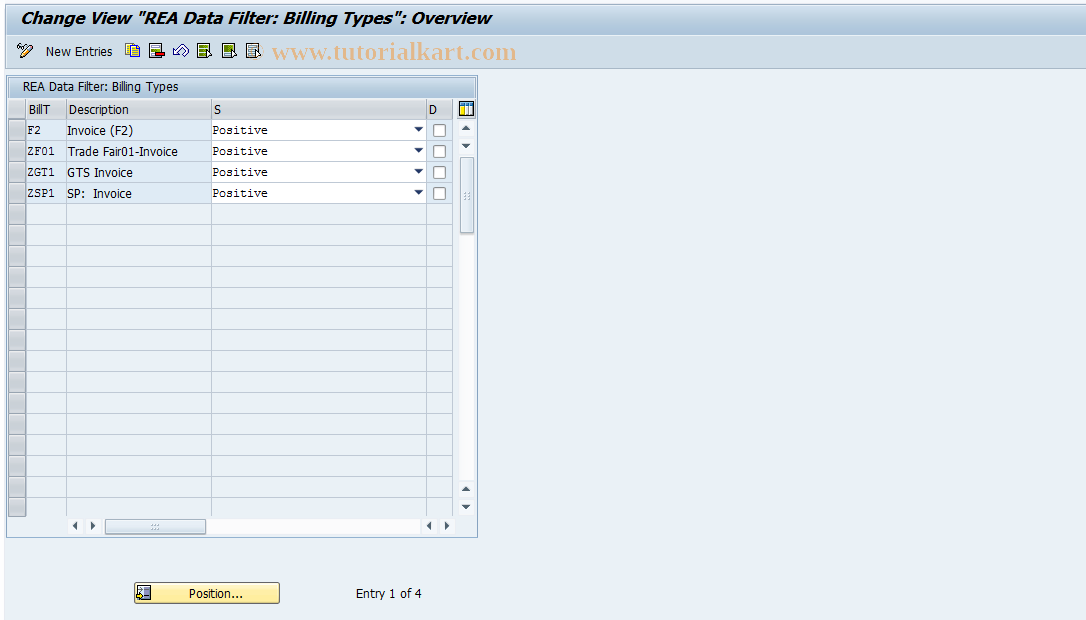 SAP TCode J7LRRE711000144 - IMG Activity: J_7L_REA_FAKTURAART