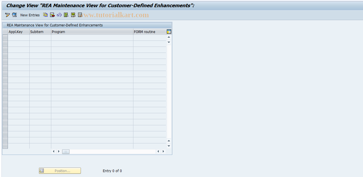 SAP TCode J7LRRE711000150 - REA Customer-Specific Enhancements