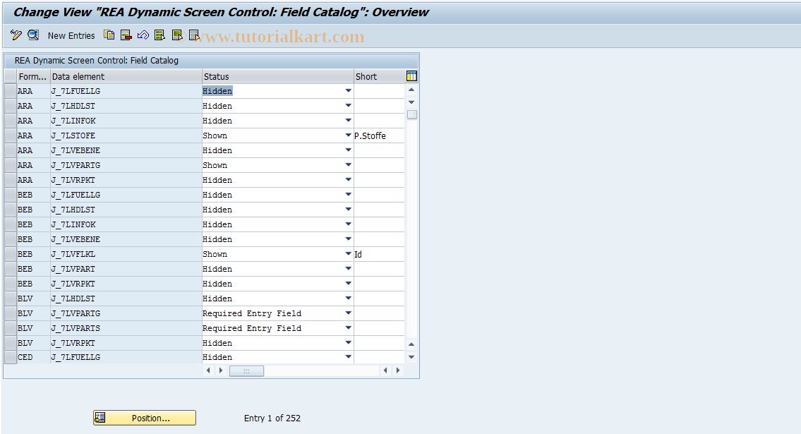 SAP TCode J7LRREN11000158 - IMG Activity: Interface Control