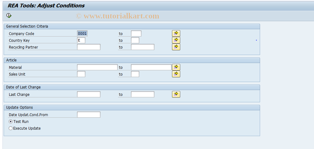 SAP TCode J7LRREN11000160 - IMG Activity: J_7L_REA_KONDITIONEN