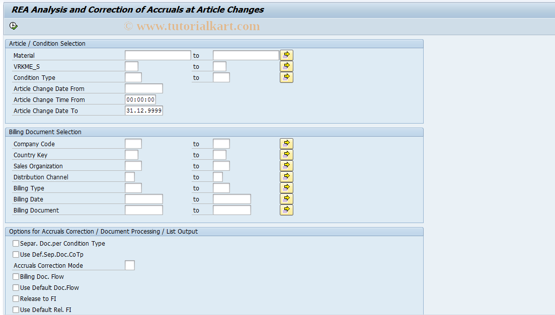 SAP TCode J7LRREN11000168 - IMG Activity: Accrual Corr. Analysis