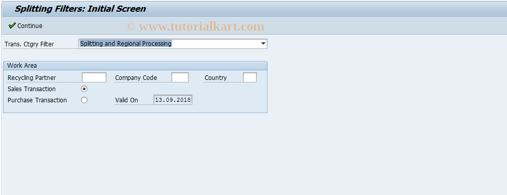 SAP TCode J7LS - REA Customiz.: Data Filter Splitting