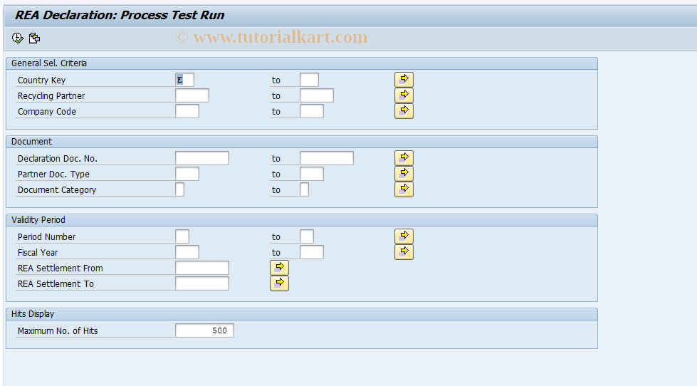 SAP TCode J7LTSL - REA Document: Process Test Run