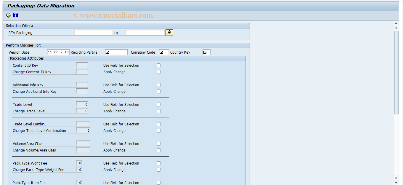 SAP TCode J7LUTILITY14 - J_7L_PACK_DATA_MIGRATION