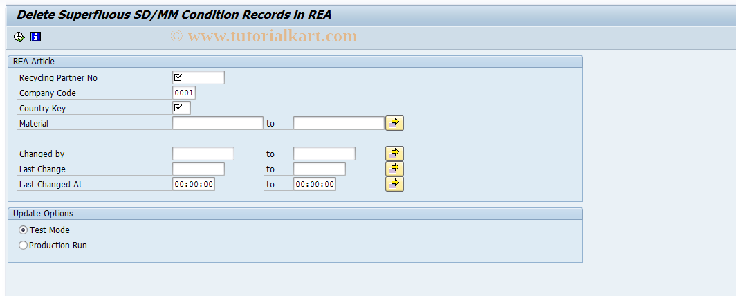 SAP TCode J7LUTILITY16 - J_7L_CORRECT_CONDITION_BUKRS