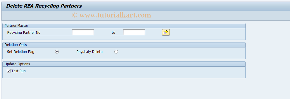 SAP TCode J7LUTILITY22 - Delete REA Partners