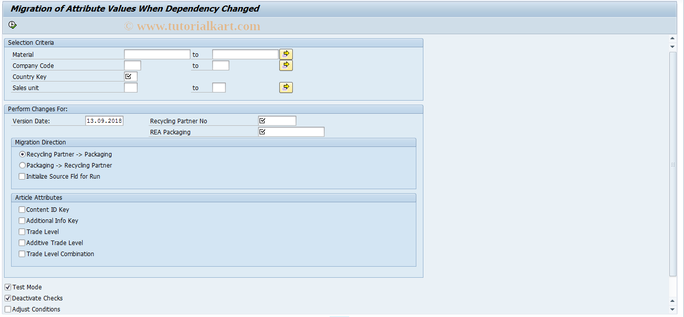 SAP TCode J7LUTILITY23 - REA Article: Data Migration