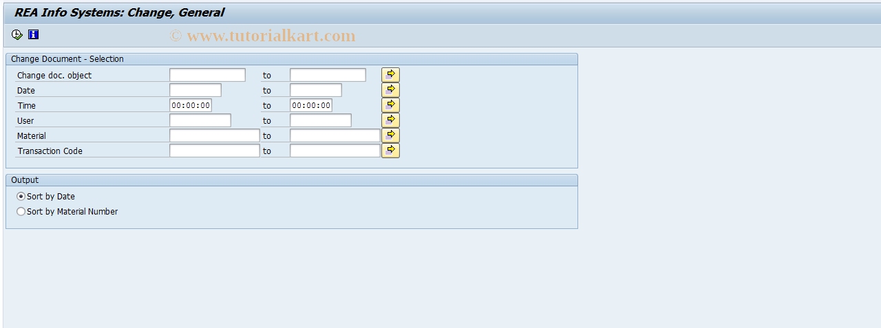 SAP TCode J7LXN - REA General Field Changes