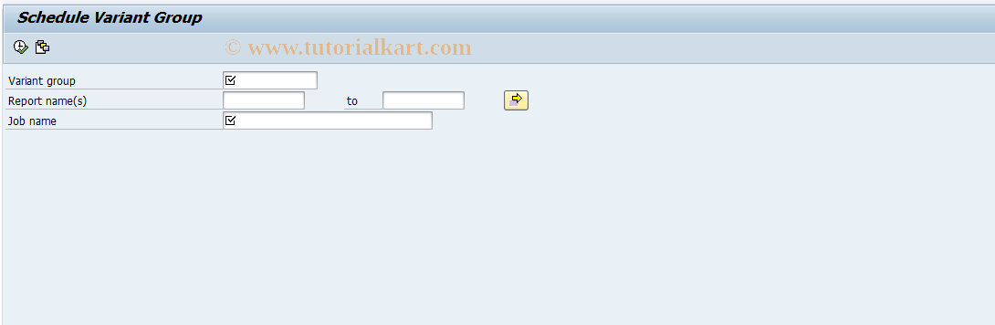 SAP TCode JB3R - Schedule variant group