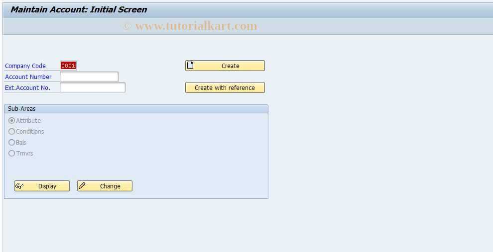 SAP TCode JB81 - Maintain account