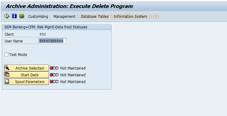 SAP TCode JBAX - Delete Saved Dataset