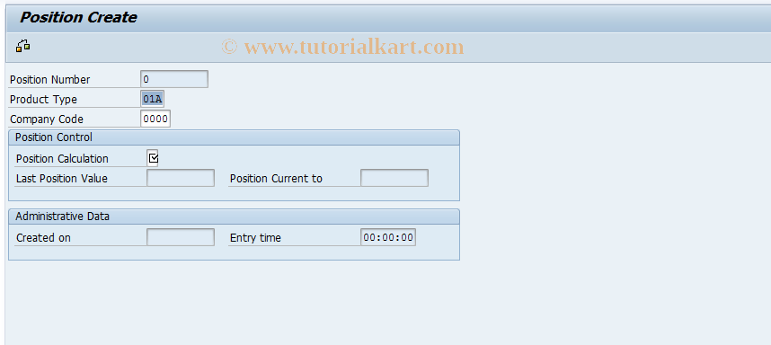 SAP TCode JBB0 - Create Position Object