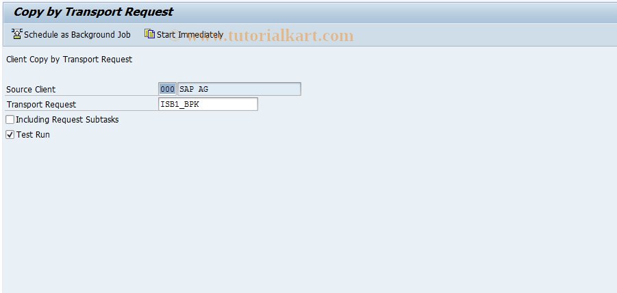 SAP TCode JBC2 - Sample Customizing - Treasury