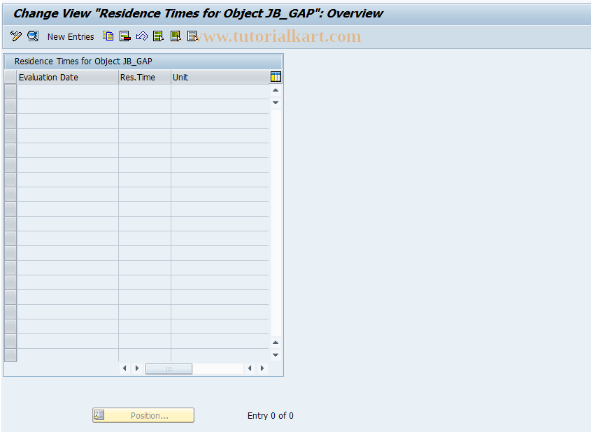 SAP TCode JBD_GAP_ARCH_CUS - Customizing for Object GPAN_ARCH