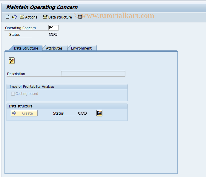SAP TCode JBG0 - CO-PA Bank: Edit Operating Concern