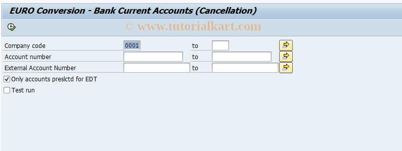 SAP TCode JBM6 - EURO Convert : Current Accnts (Reverse)