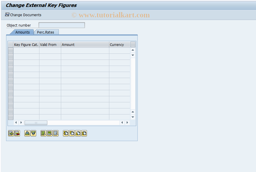 SAP TCode JBR10EXT - External Key Figures for FO