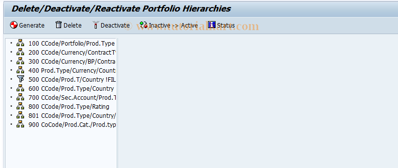 SAP TCode JBR4E - Deactivate Portfolio Hierarchies