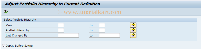 SAP TCode JBR8 - Adjust Portfolio Hierarchy