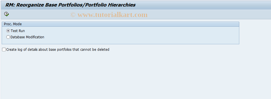 SAP TCode JBRBP - Reorganize Base Portfolios