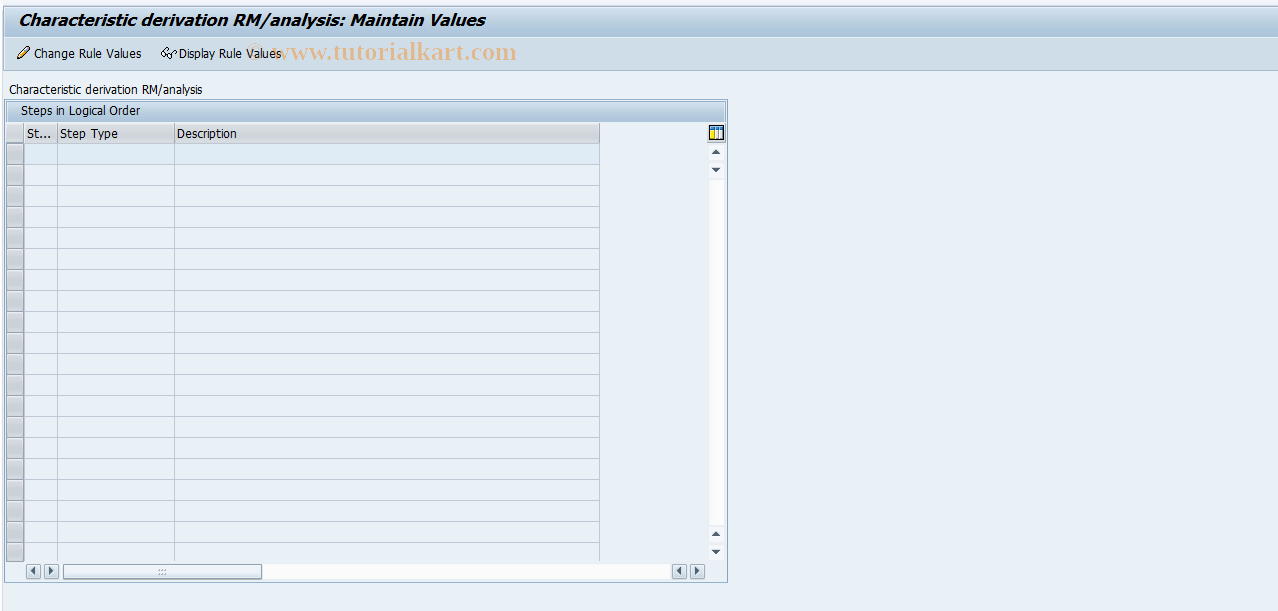 SAP TCode JBRDV - Maintain Derivation of Rule Entries