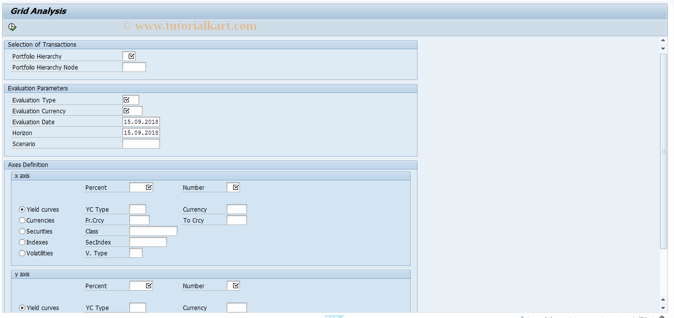 SAP TCode JBRI - Risk Management: Grid Analysis