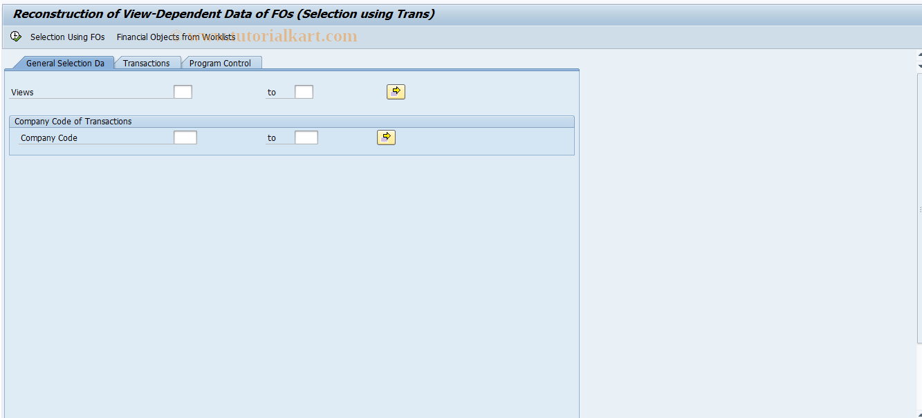 SAP TCode JBRN - Restructuring per View