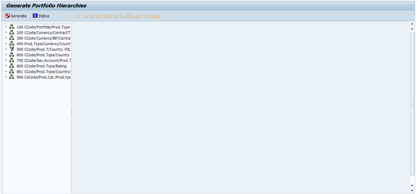 SAP TCode JBRW - Generate Portfolio Hierarchy