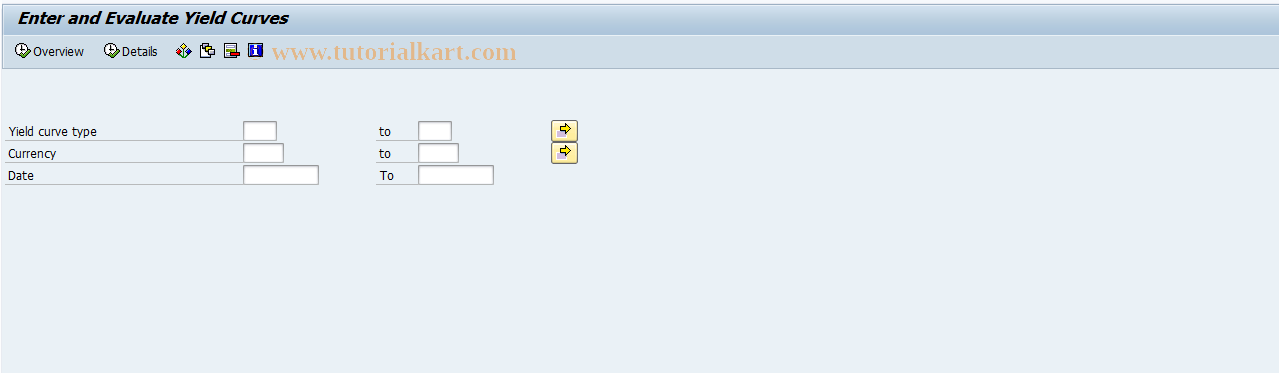 SAP TCode JBYC - Overview/Maintenance of Yield Curves