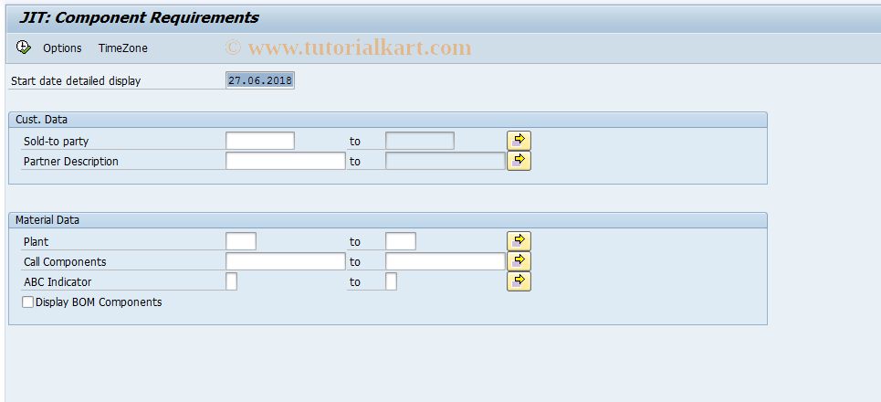 SAP TCode JITA - Component list