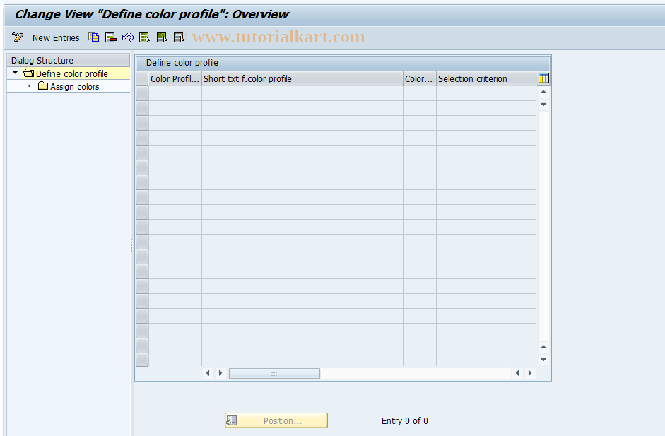 SAP TCode JITN - Color Profile Maintenance