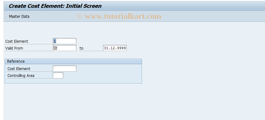 SAP TCode KA01 - Create Cost Element