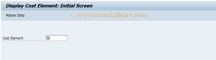 SAP TCode KA03 - Display Cost Element