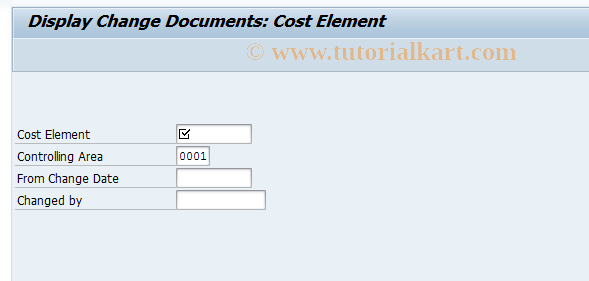 SAP TCode KA05 - Cost element: display changes