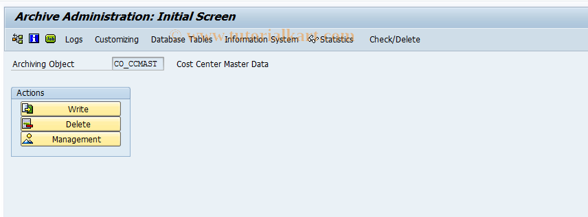 SAP TCode KA10 - Cost Center Master Data