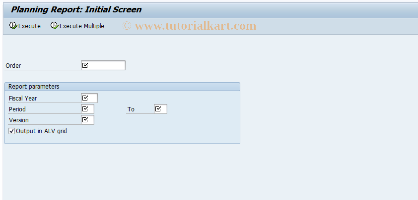 SAP TCode KABL - Order: Planning Overview