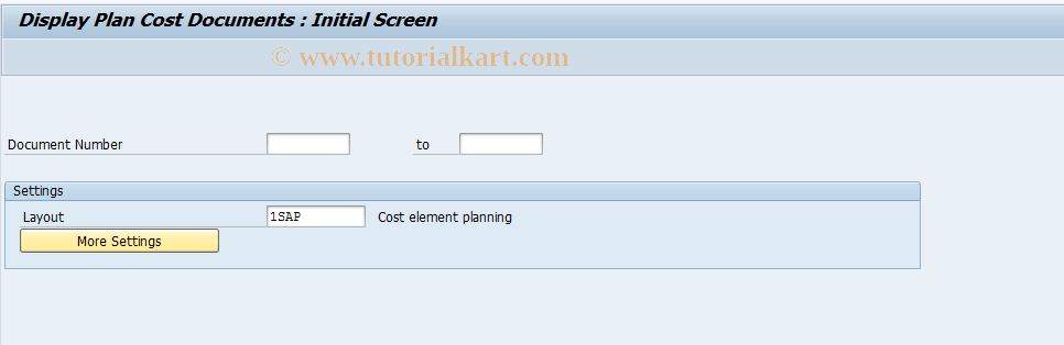 SAP TCode KABP - Controlling Documents: Plan